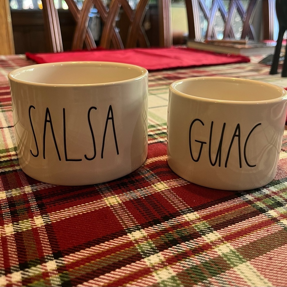 Rae Dunn Artisan by Magenta Salsa & Guac Bowl Set Of Two Bowls Only